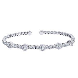 2.25 Carat Diamond Bangle 18K WG Bracelet